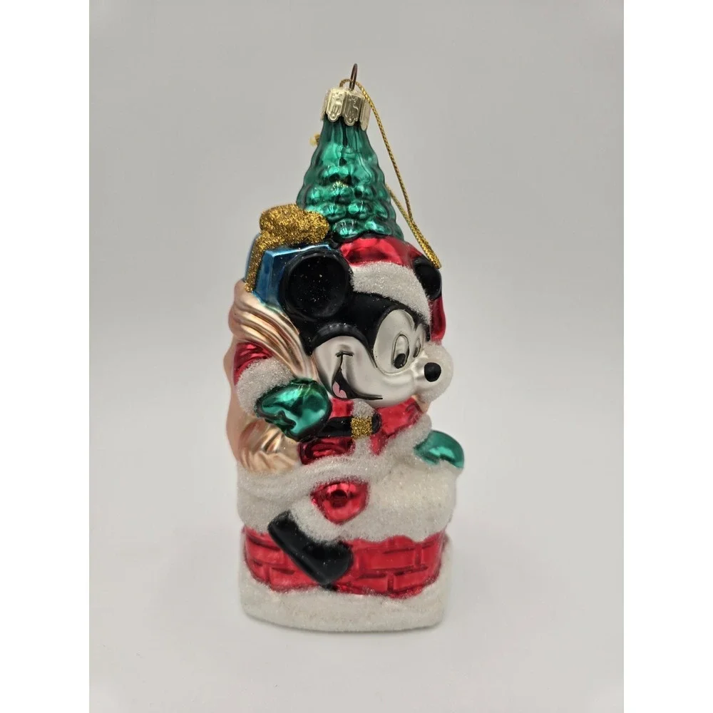 Disney Mickey Mouse‎ Christmas Ornament Blown Glass Vintage European Style